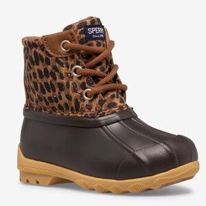 SPERRY Girls Animal Print Port Rain Boots